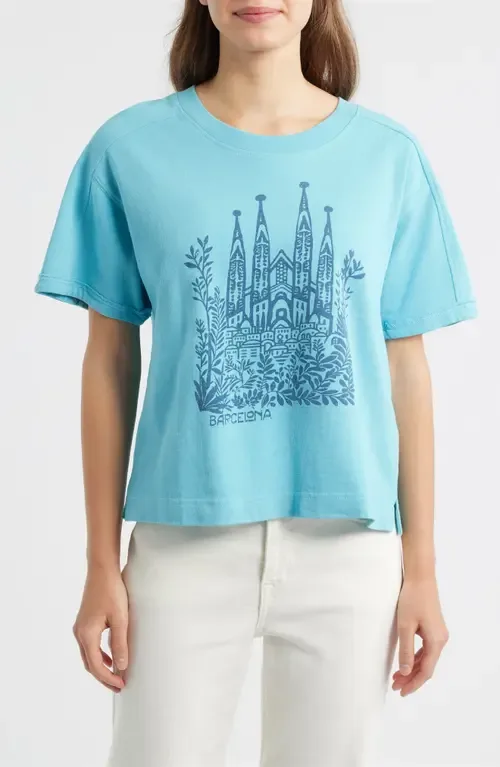 Crop Cotton Graphic T-Shirt by CITY BLUES