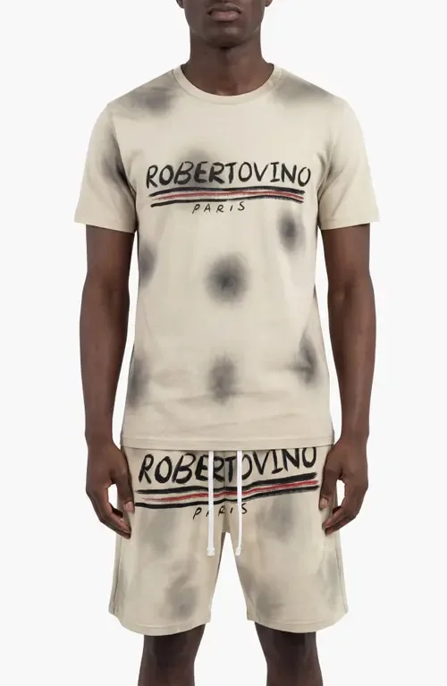 Roberto Paris Washed Graphic Tee & Shorts Set by Roberto Vino