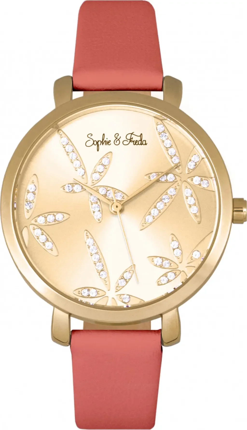 Sophie & Freda Key West Leather-Band Watch W/Swarovski Crystals by Sophie and Freda