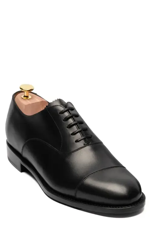 The Cap Toe Oxford in Black Calf by MORJAS
