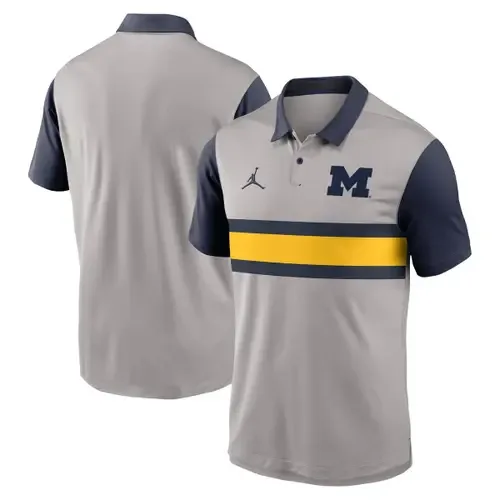 Jordan Brand Gray/Navy Michigan Wolverines Vapor Dri-FIT Polo by Jordan Brand
