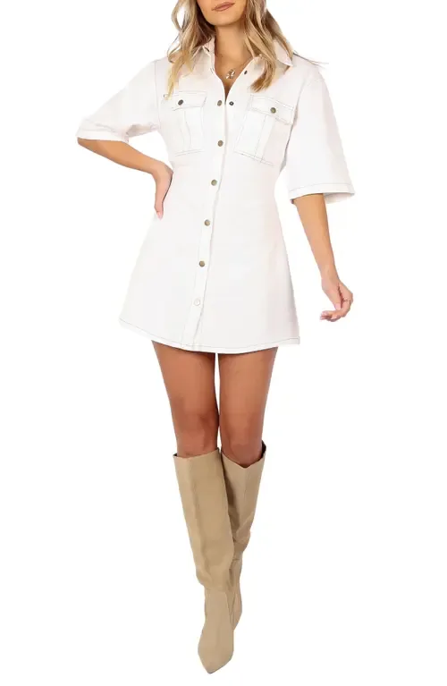 Rev Denim Mini Shirtdress by Petal & Pup