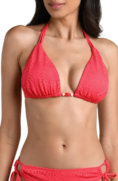 Shellbound Eyelet Triangle Bikini Top
