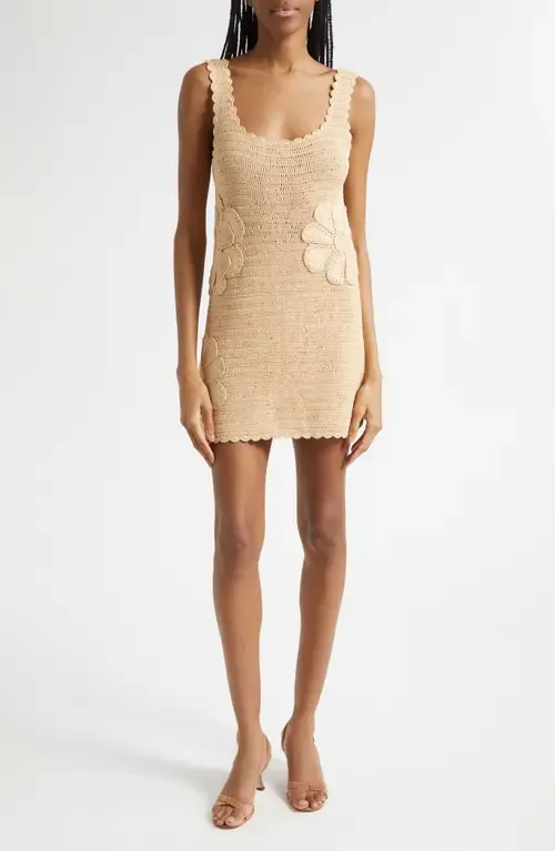 Cara Floral Cotton Crochet Minidress