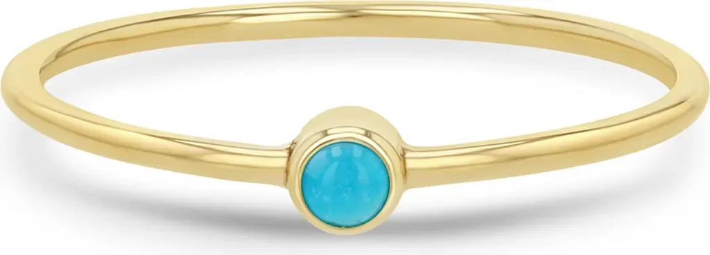 14K Gold Bezel Birthstone Stacking Ring by Zoë Chicco
