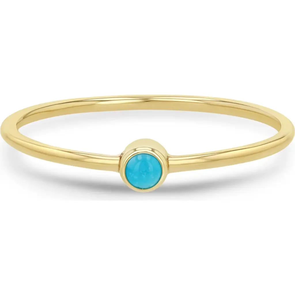 14K Gold Bezel Birthstone Stacking Ring by Zoë Chicco