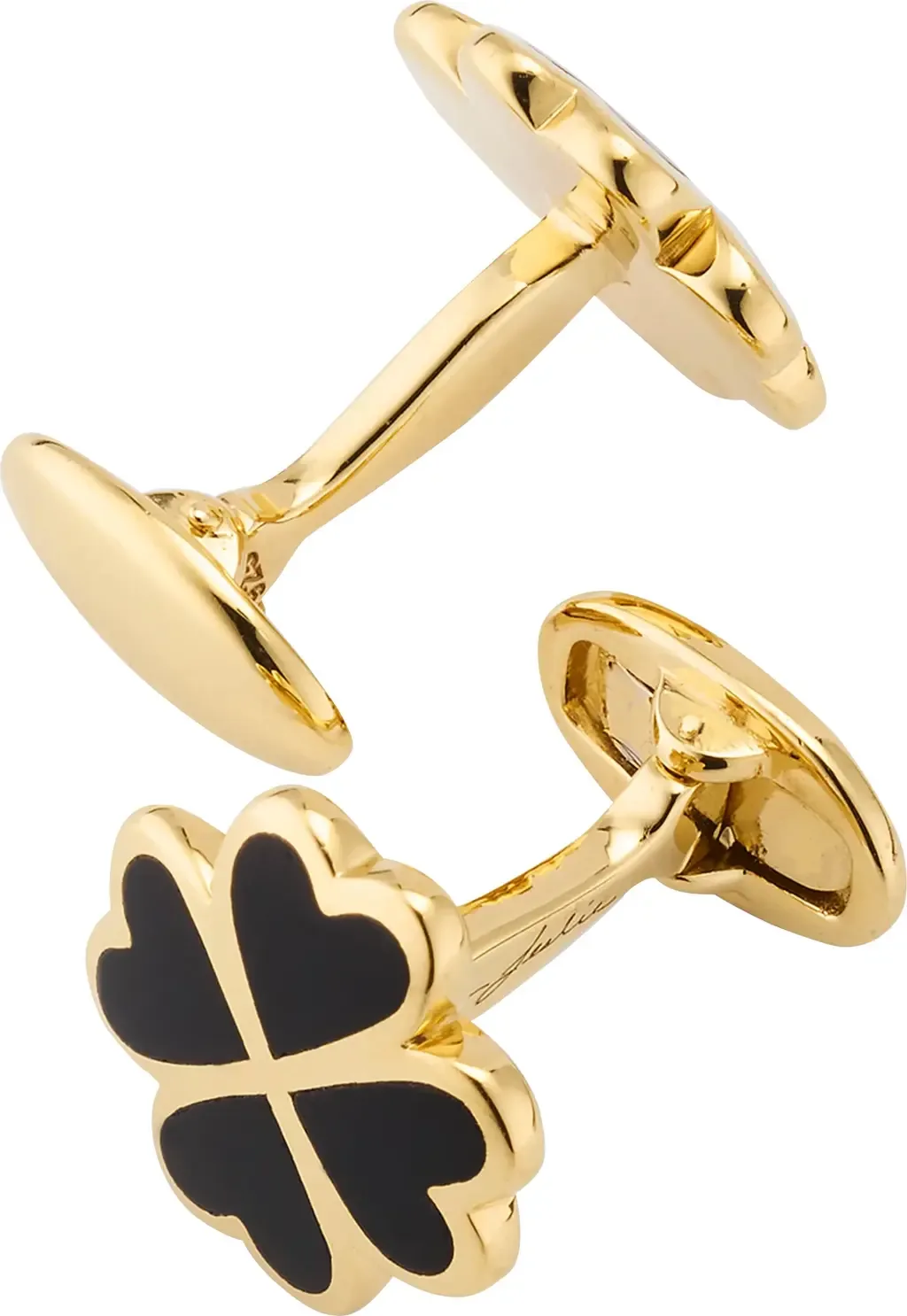 Four Leaf Clover Sterling Silver Gold Vermeil Cufflinks by Jan Leslie