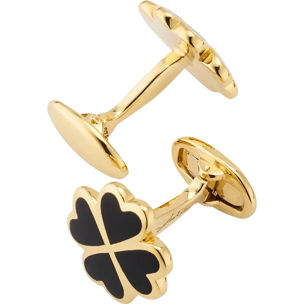 Four Leaf Clover Sterling Silver Gold Vermeil Cufflinks by Jan Leslie