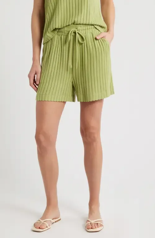 Cozy Rib Drawstring Shorts by CITY BLUES