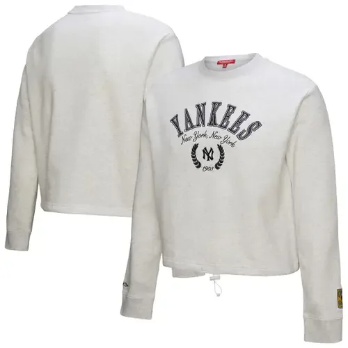Mitchell & Ness New York Yankees Cropped Toggle Pullover Sweatshirt by Mitchell & Ness