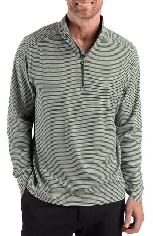 Forge Epic Confidence Stripe Performance Quarter Zip Pullover by CBUK by Cutter & Buck