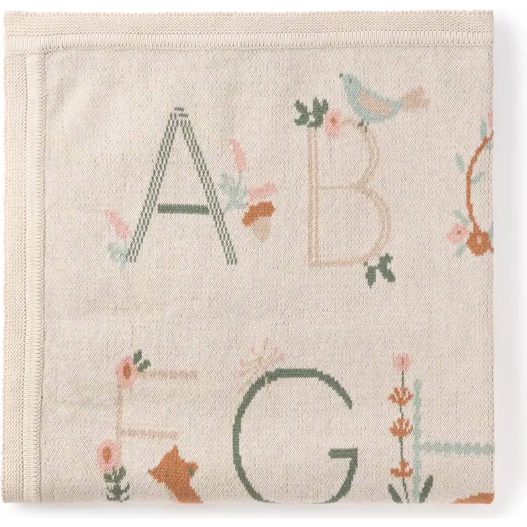 Alphabet Cotton Knit Blanket by Elegant Baby