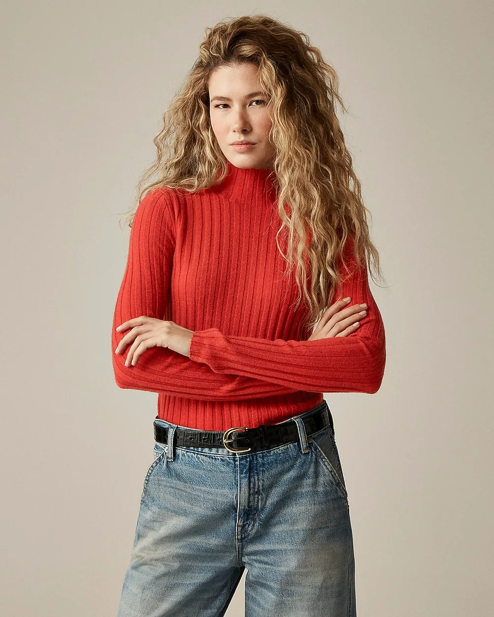 Wide-Rib Cashmere Turtleneck Sweater by J.Crew
