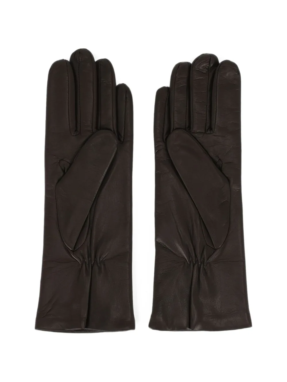 Logo-Plaque Leather Gloves by Orciani