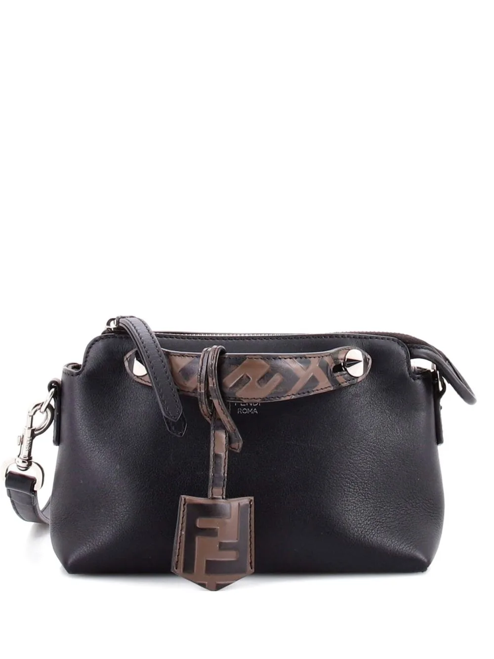 By the Way Leather with Zucca Embossed Detail Mini Satchel by Fendi Pre-Owned