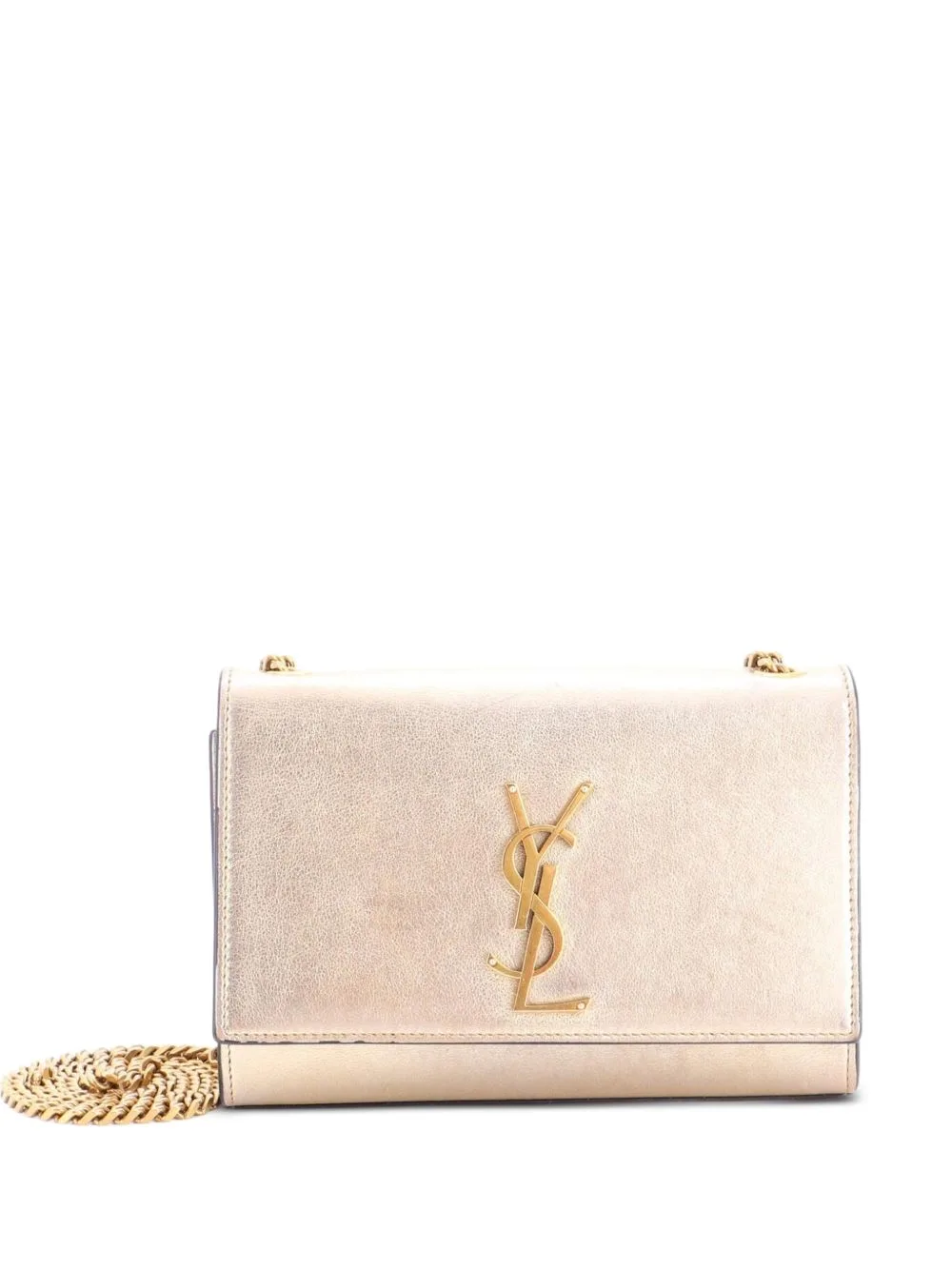 Classic Monogram Metallic Leather Small Crossbody Bag by Saint Laurent Pre-Owned