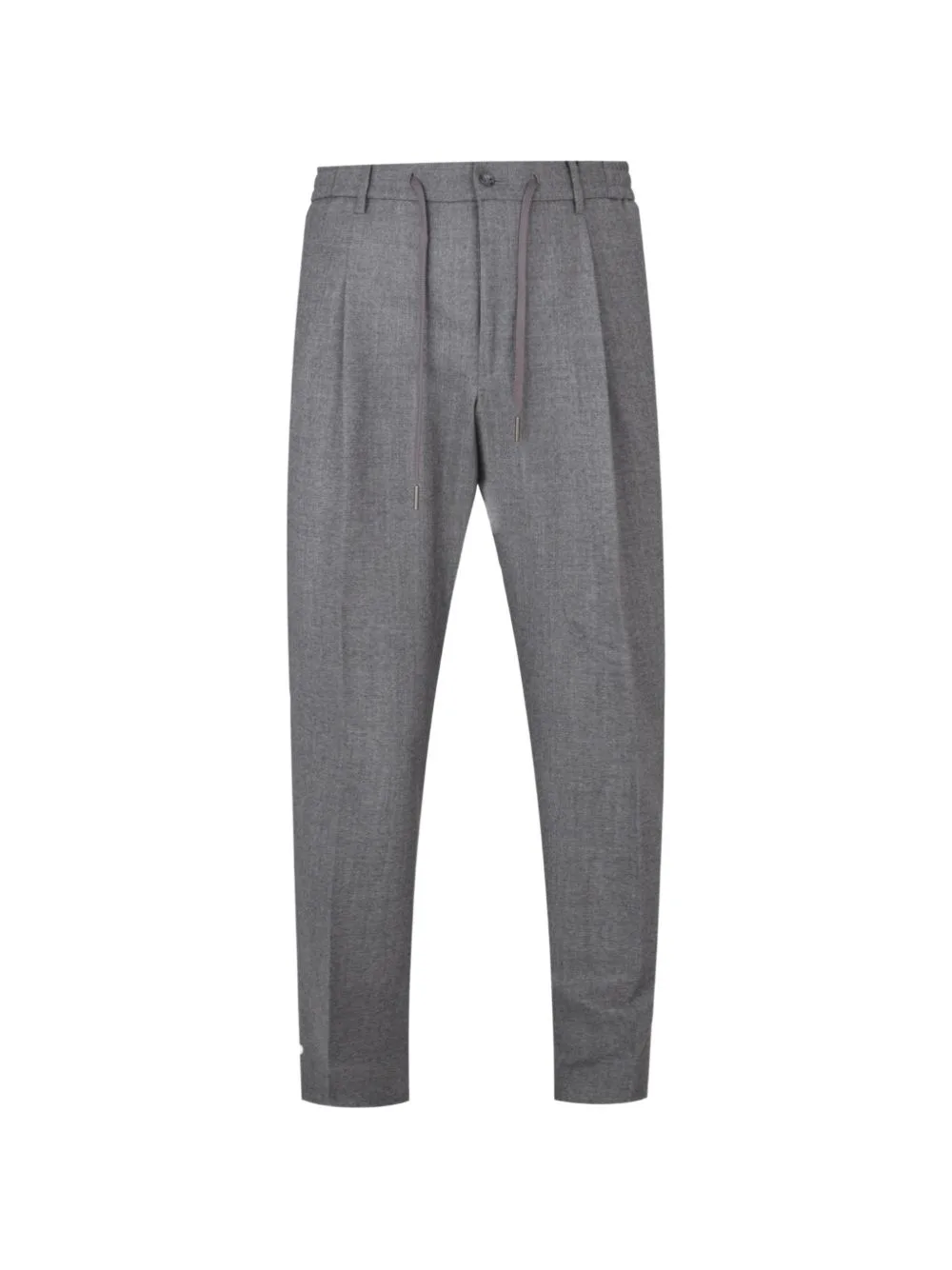 Drawstring Pleated Straight Trousers by Tagliatore