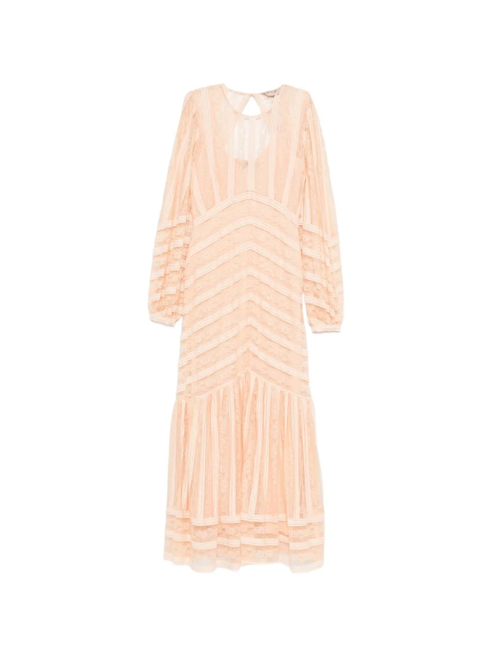 Long Striped Lace Dress by TWINSET