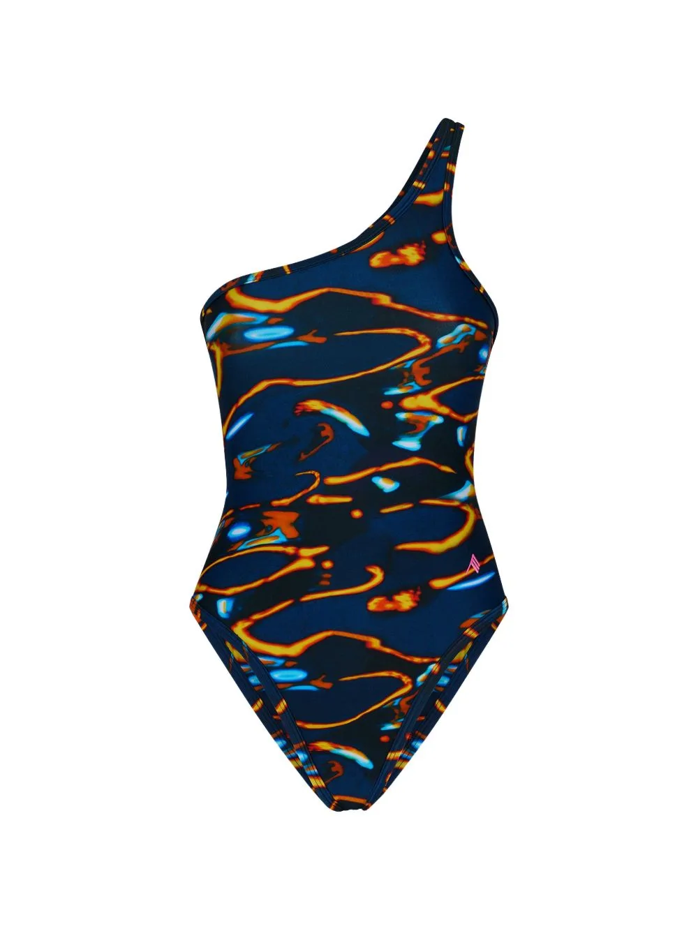 One-Shoulder Graphic-Print Swimsuit by The Attico