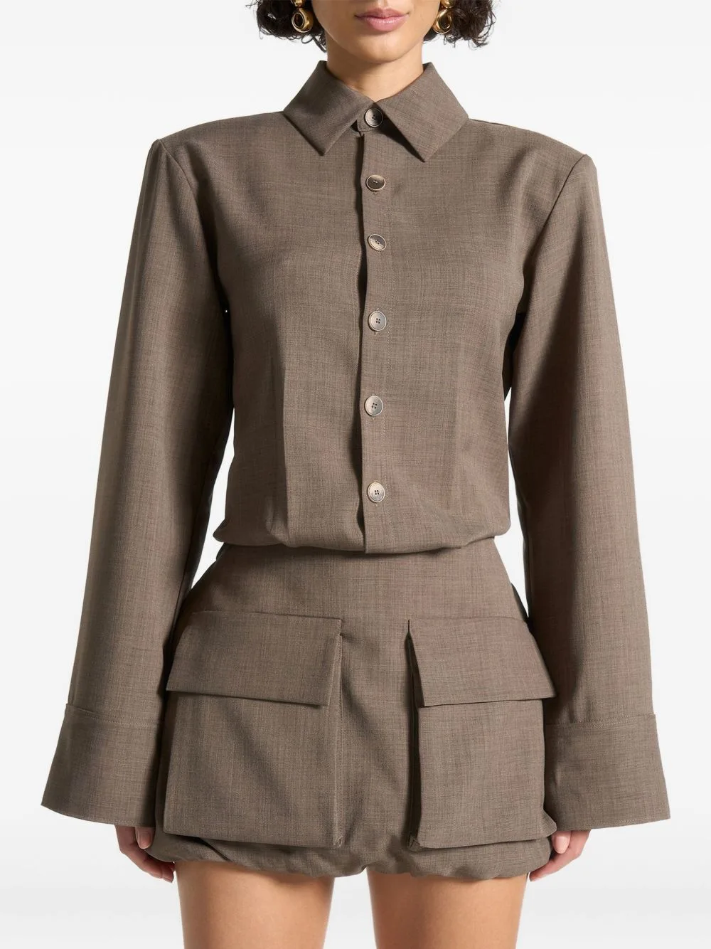 Laure Cargo Shirt Mini Dress by Manière De Voir