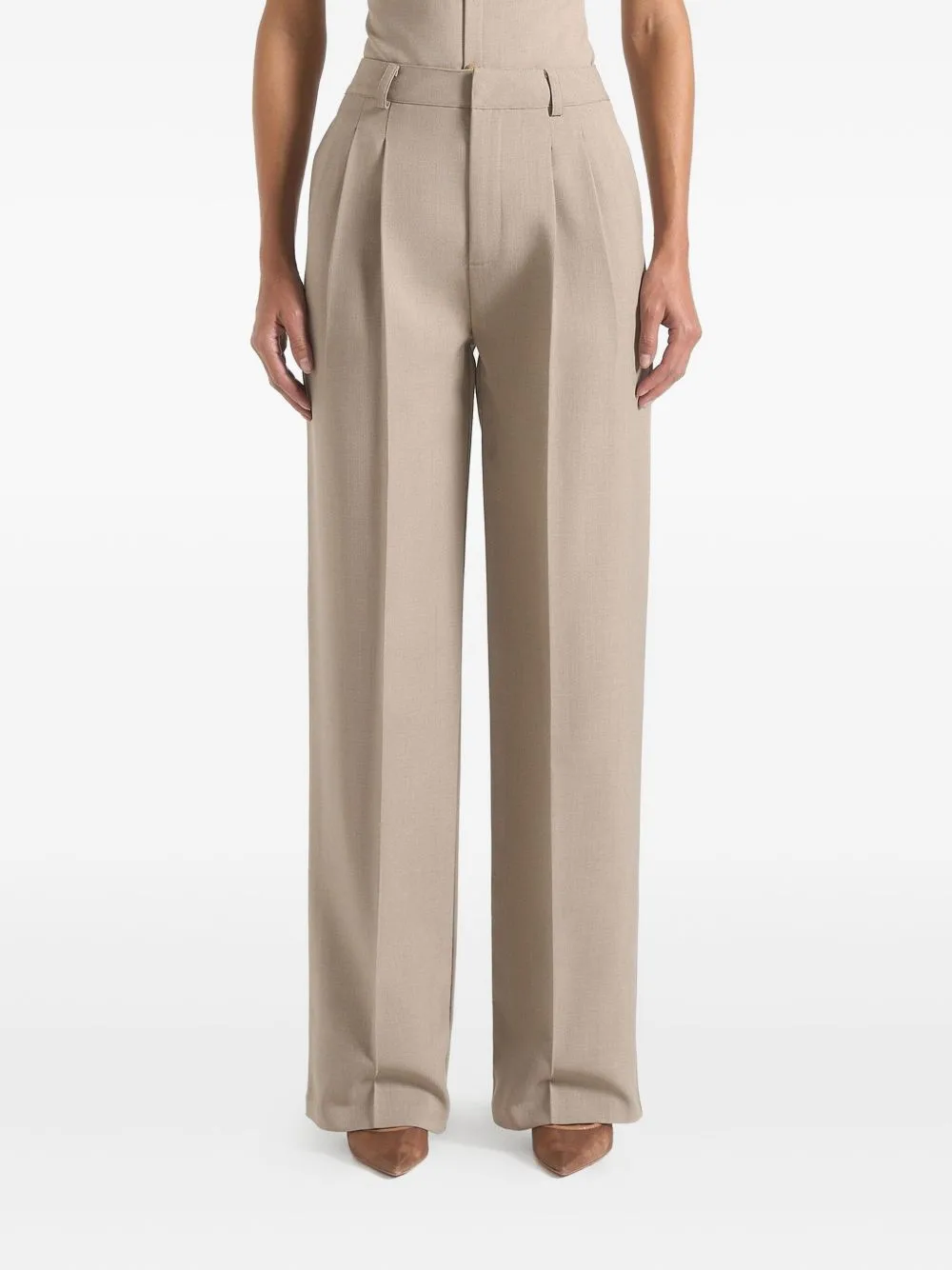 Julie Twin-Pleat Tailored Trousers by Manière De Voir