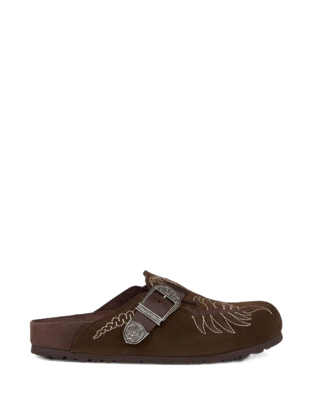 ETRO x Birkenstock Embroidered Suede Boston Clogs