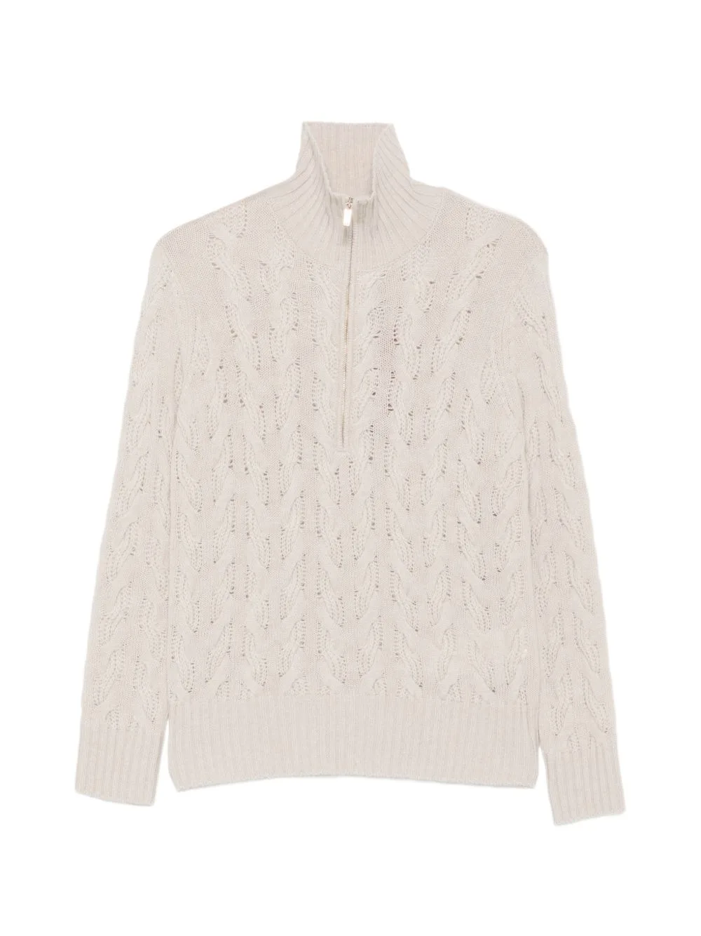 Cable-Knit Quarter-Zip Sweater