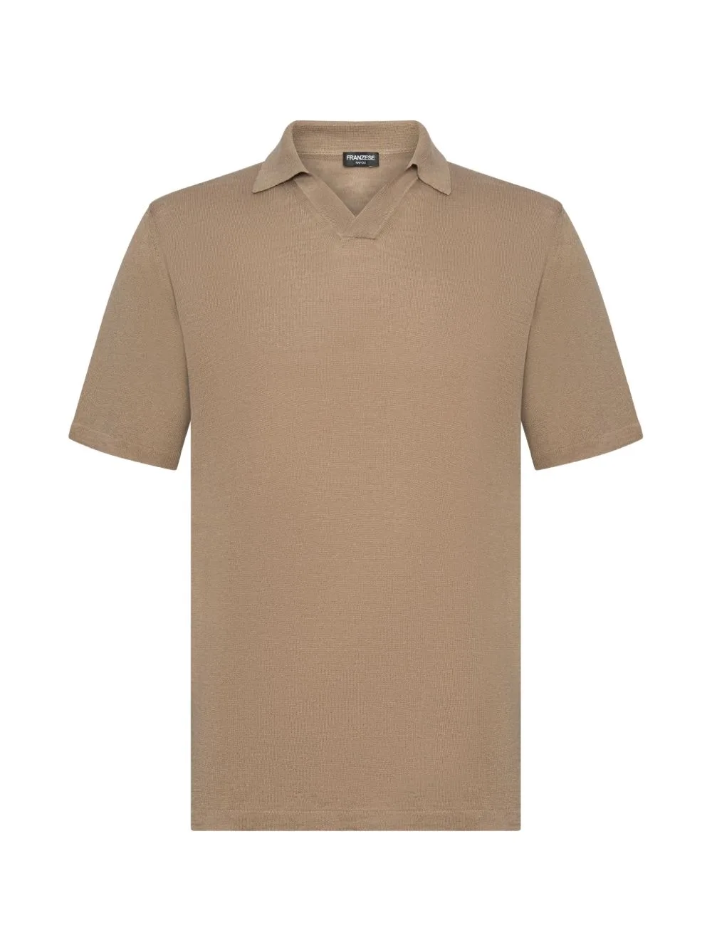 V-Neck Ribbed T-Shirt by FRANZESE COLLECTION