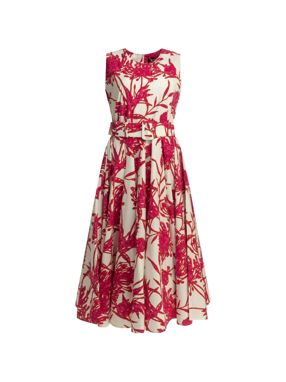 Aster Floral-Print Belted Midi Dress by Samantha Sung