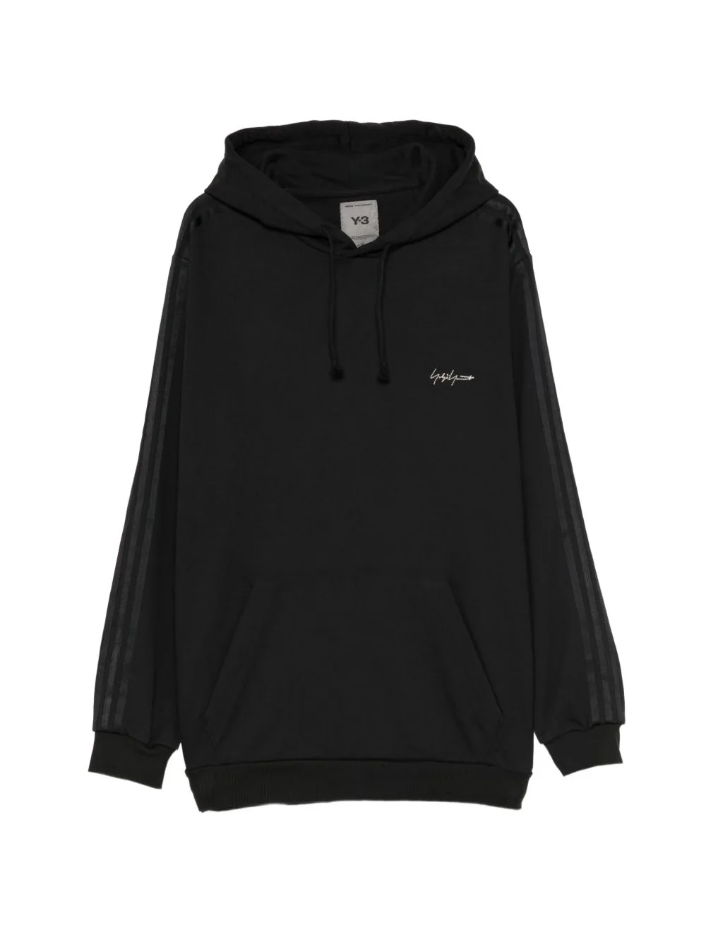 Y-3 Kuro Three-Stripes Hoodie by Yohji Yamamoto