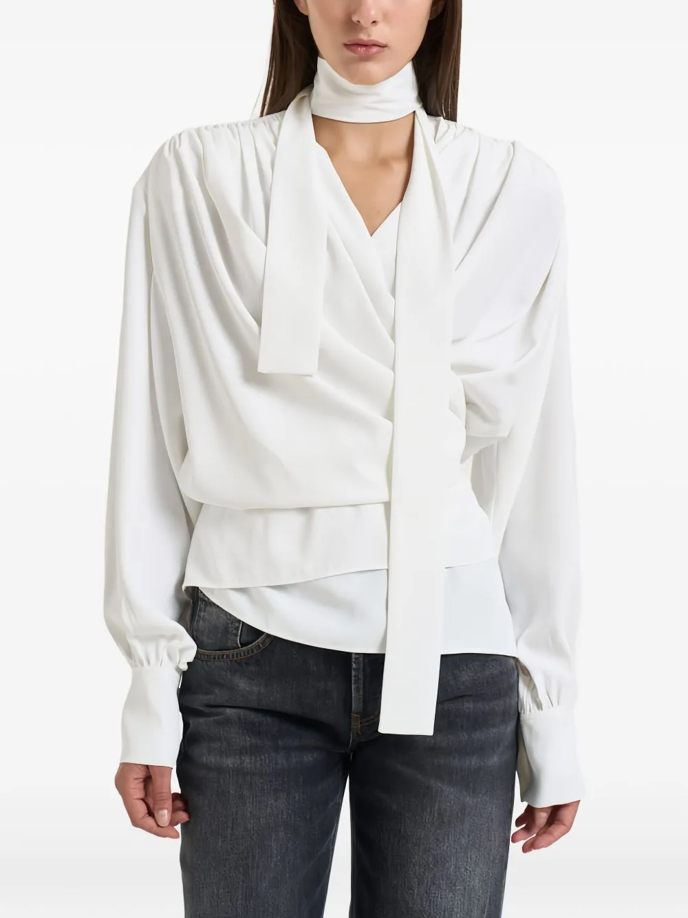 Wrap-Style Scarf-Detail Shirt by IRO