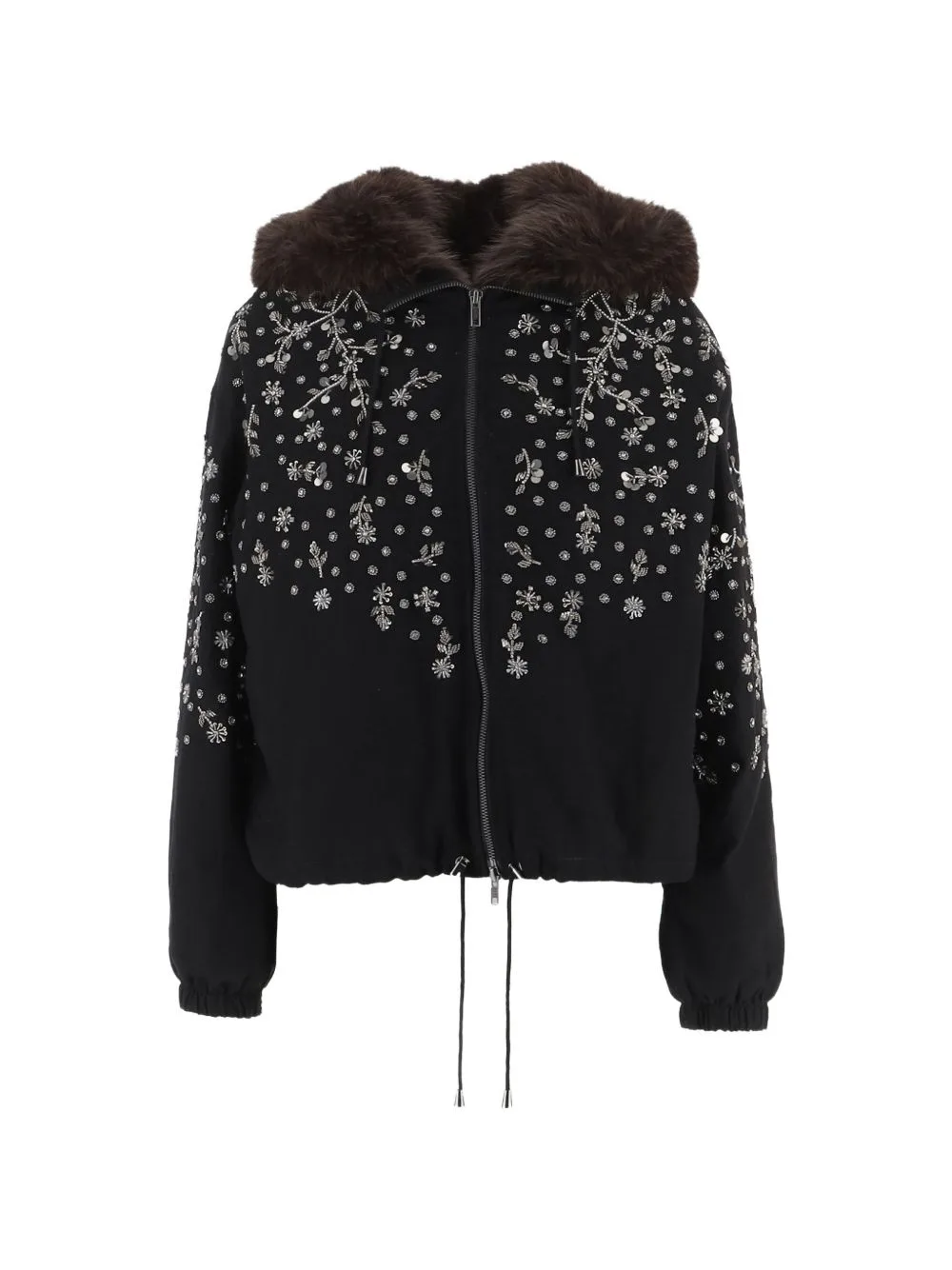 Embellished Faux-Fur-Trim Jacket by Stella McCartney