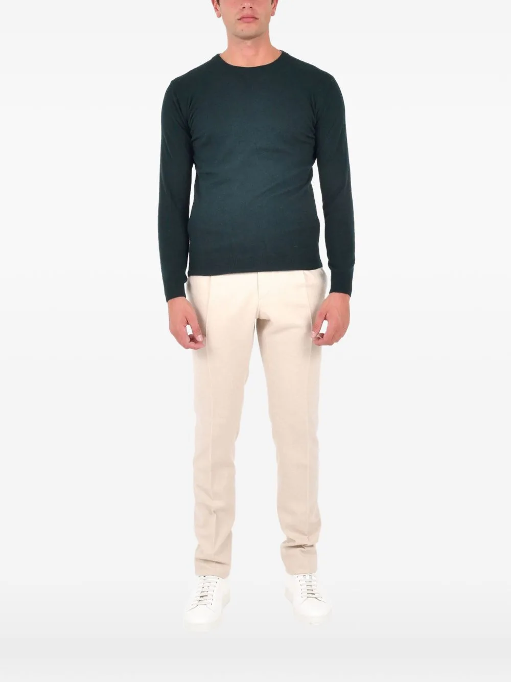 Ribbed Crew-Neck Sweater by FRANZESE COLLECTION