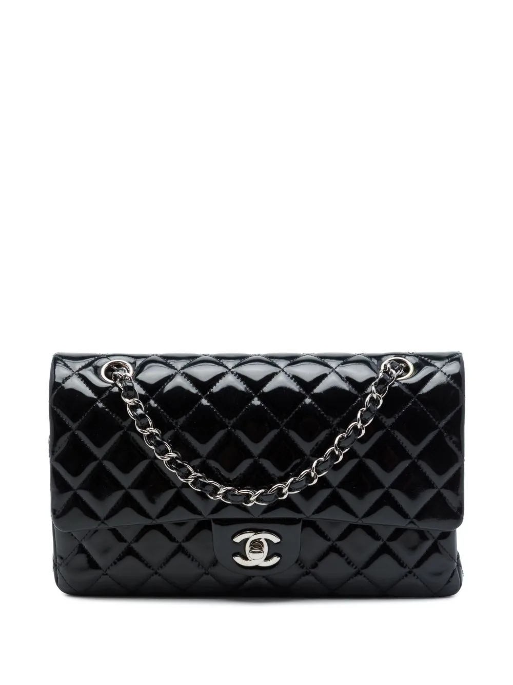 2013-2014 Medium Classic Patent Double Flap Shoulder Bag by CHANEL Pre-Owned