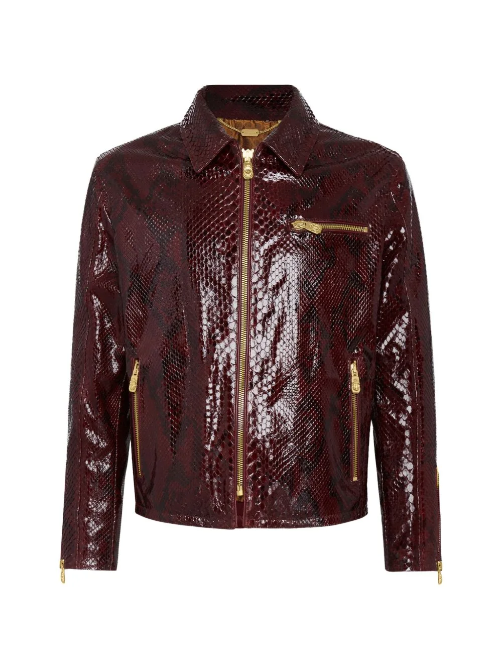 Snakeskin-Effect Zipped Jacket by Billionaire