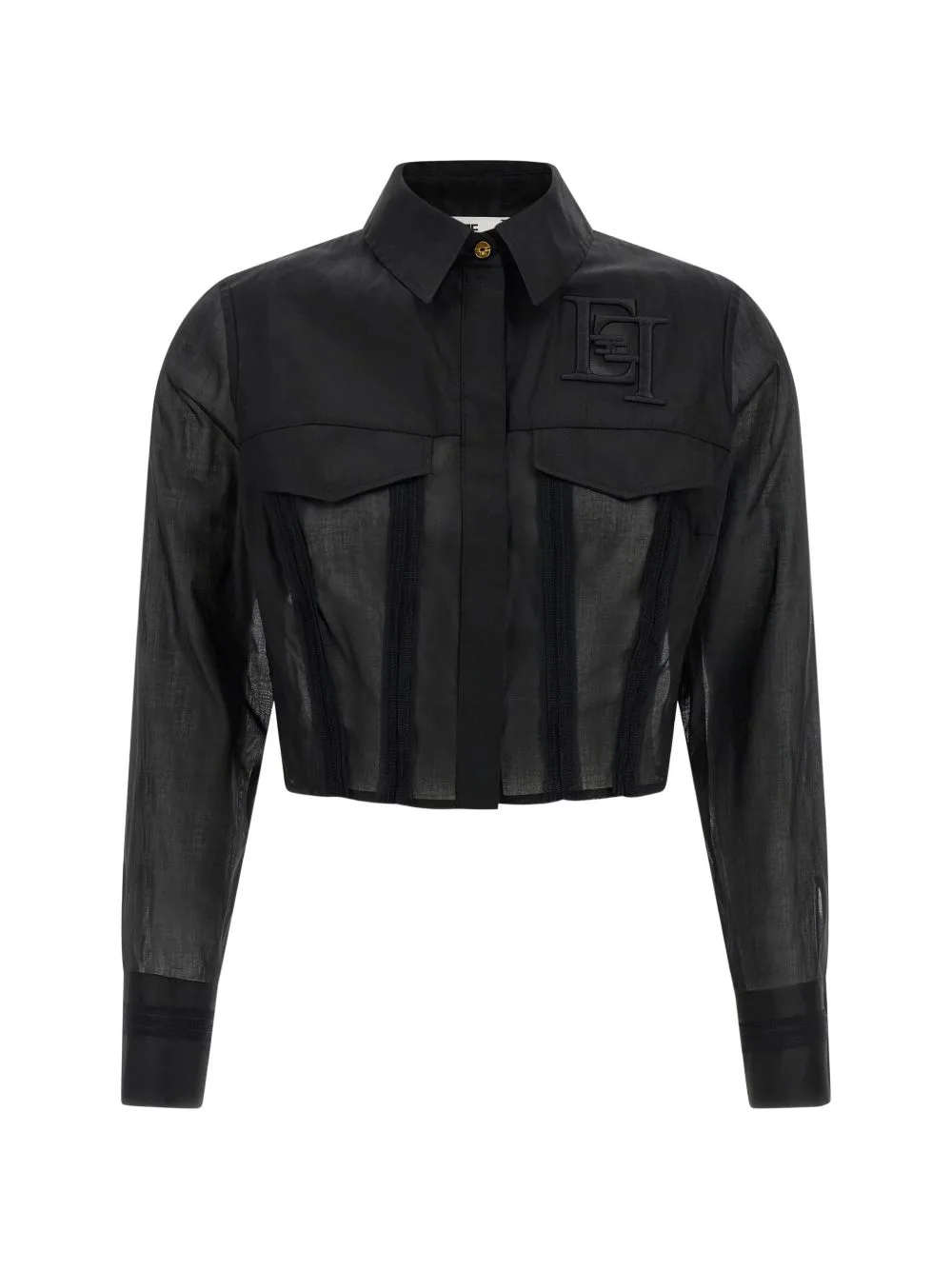 Cotton Shirt with Flaps and Embroidery by Elisabetta Franchi