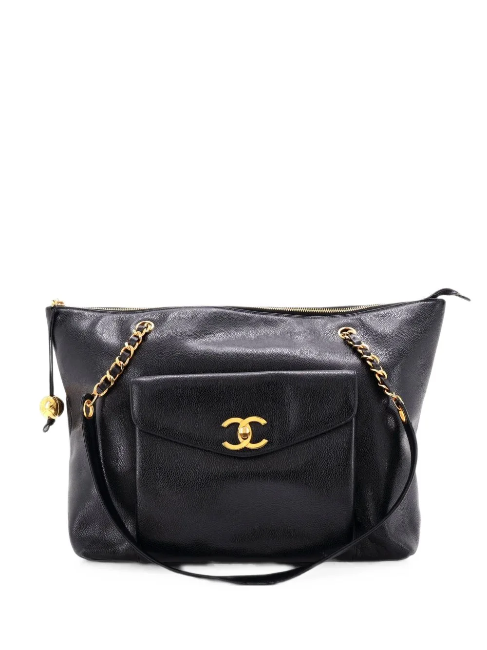 Front Pocket Tote Caviar Medium Shoulder Bag by CHANEL Pre-Owned