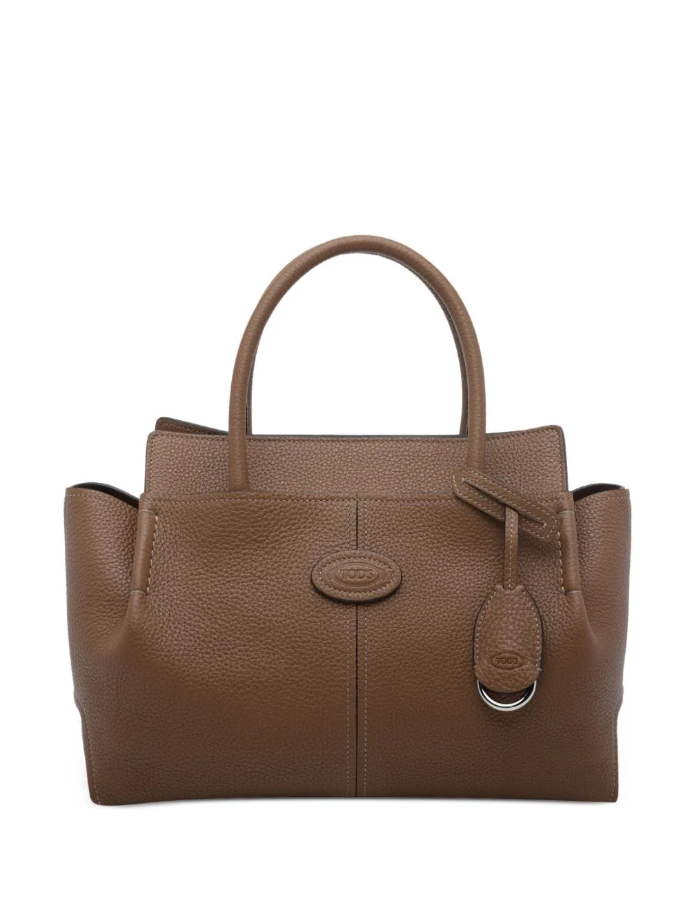 Logo-Plaque Pebbled Leather Tote Bag by Tod's