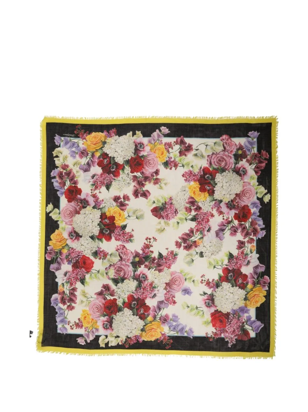 Floral-Print Frayed Scarf by Dolce & Gabbana