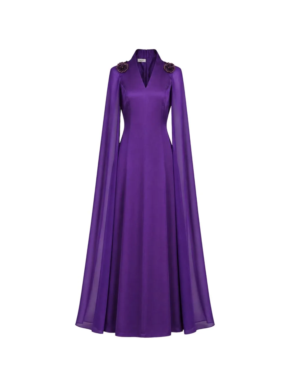 Diala Bead-Embellished Cape-Sleeve Maxi Dress by Baruni