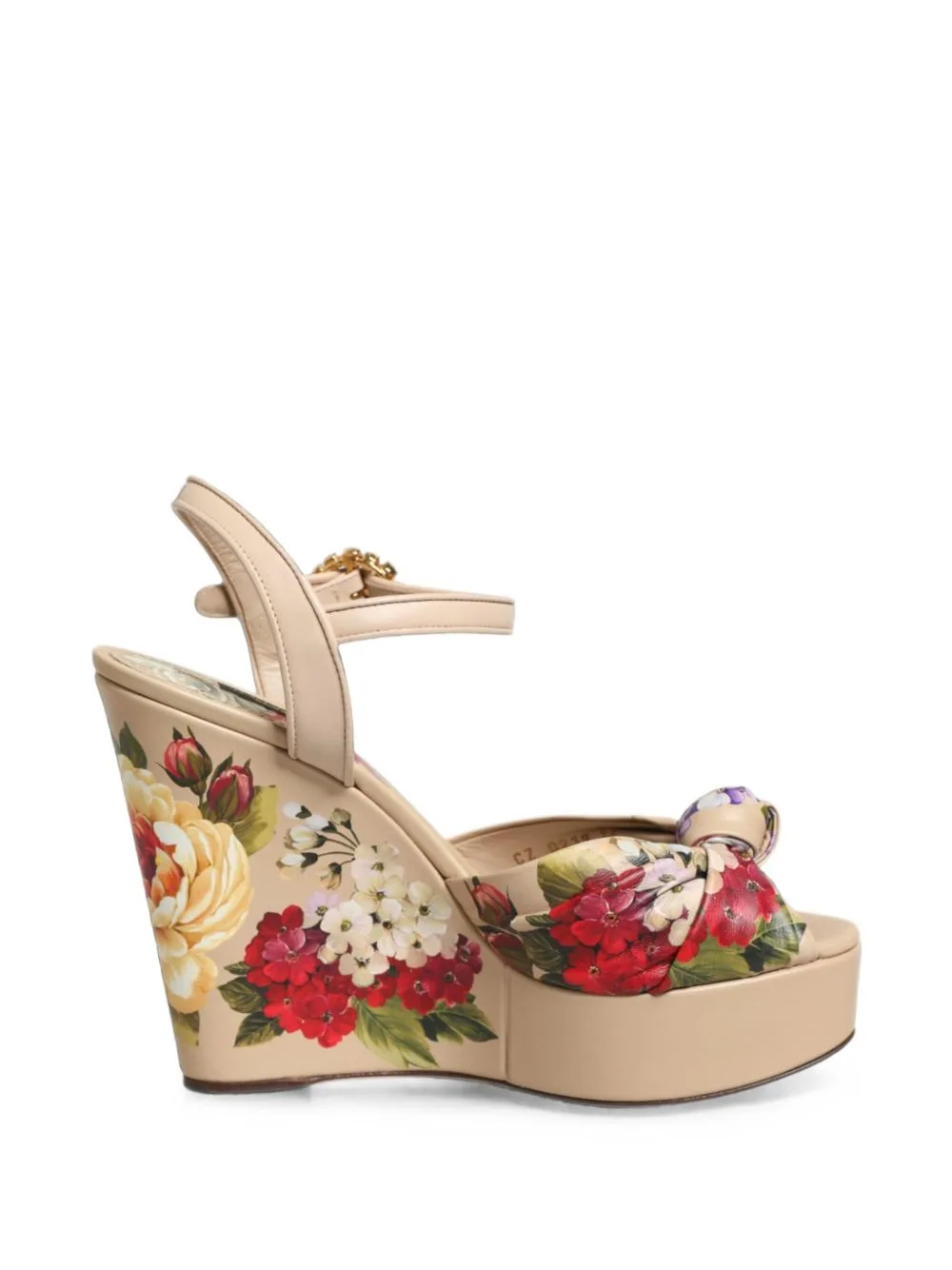 Floral-Print Wedge Sandals by Dolce & Gabbana