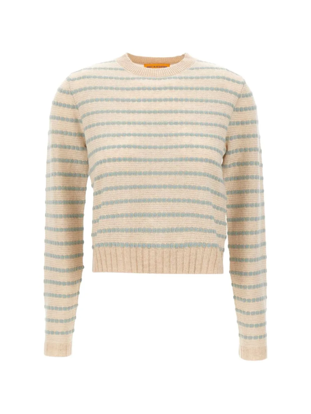 Pebble Stripe Shrunken Crew-Neck Sweater by Guest In Residence
