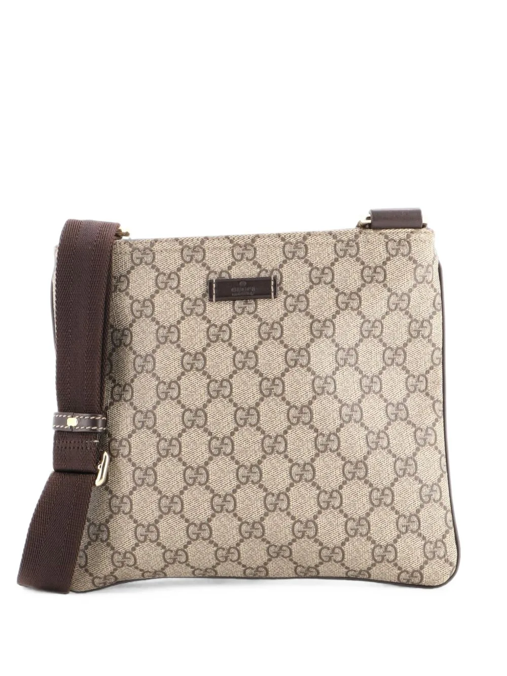 Zip Top Messenger Bag GG Coated Canvas Small Crossbody Bag by Gucci Pre-Owned