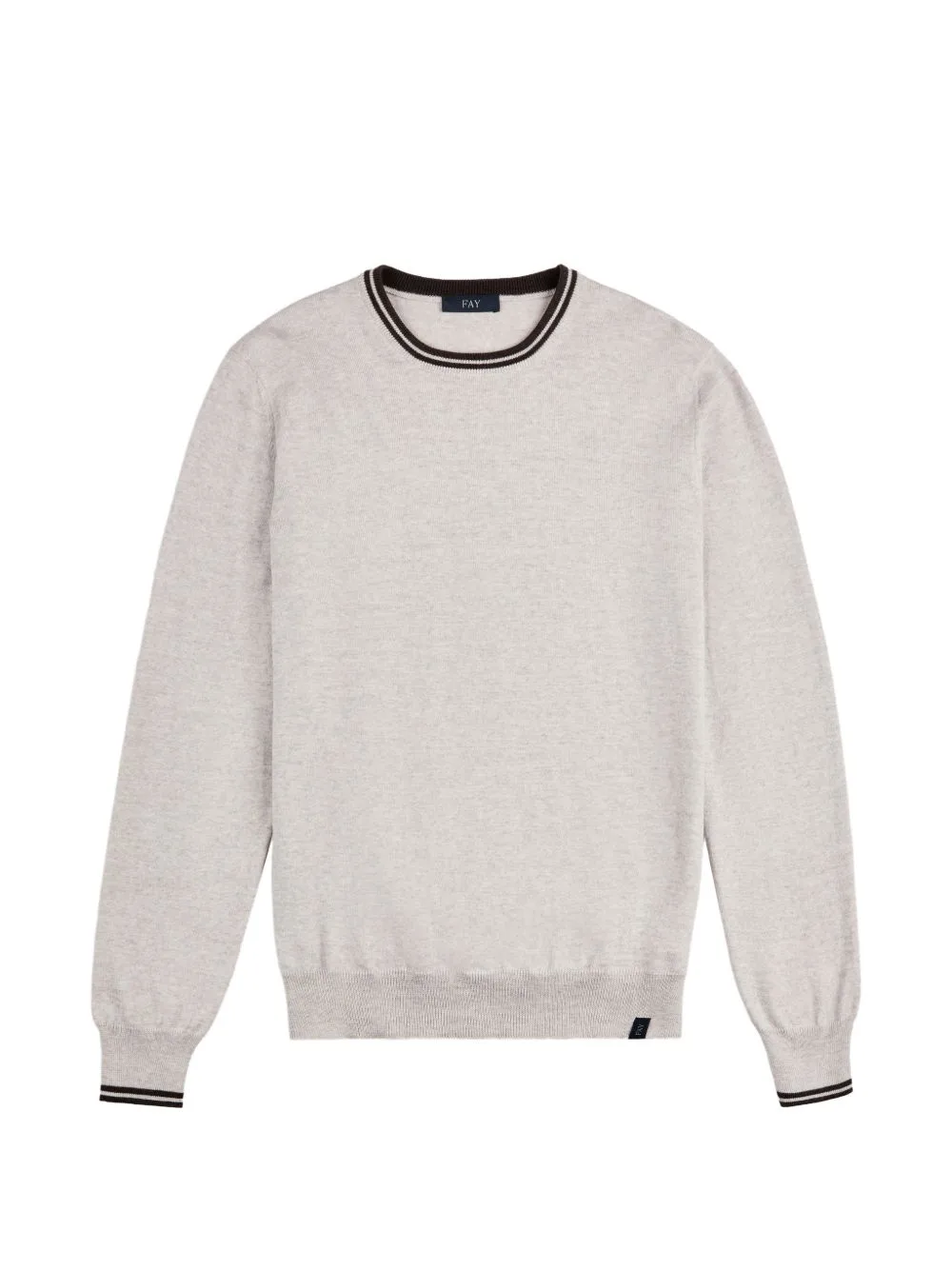 Elbow-Patch Tipped-Trim Sweater by Fay