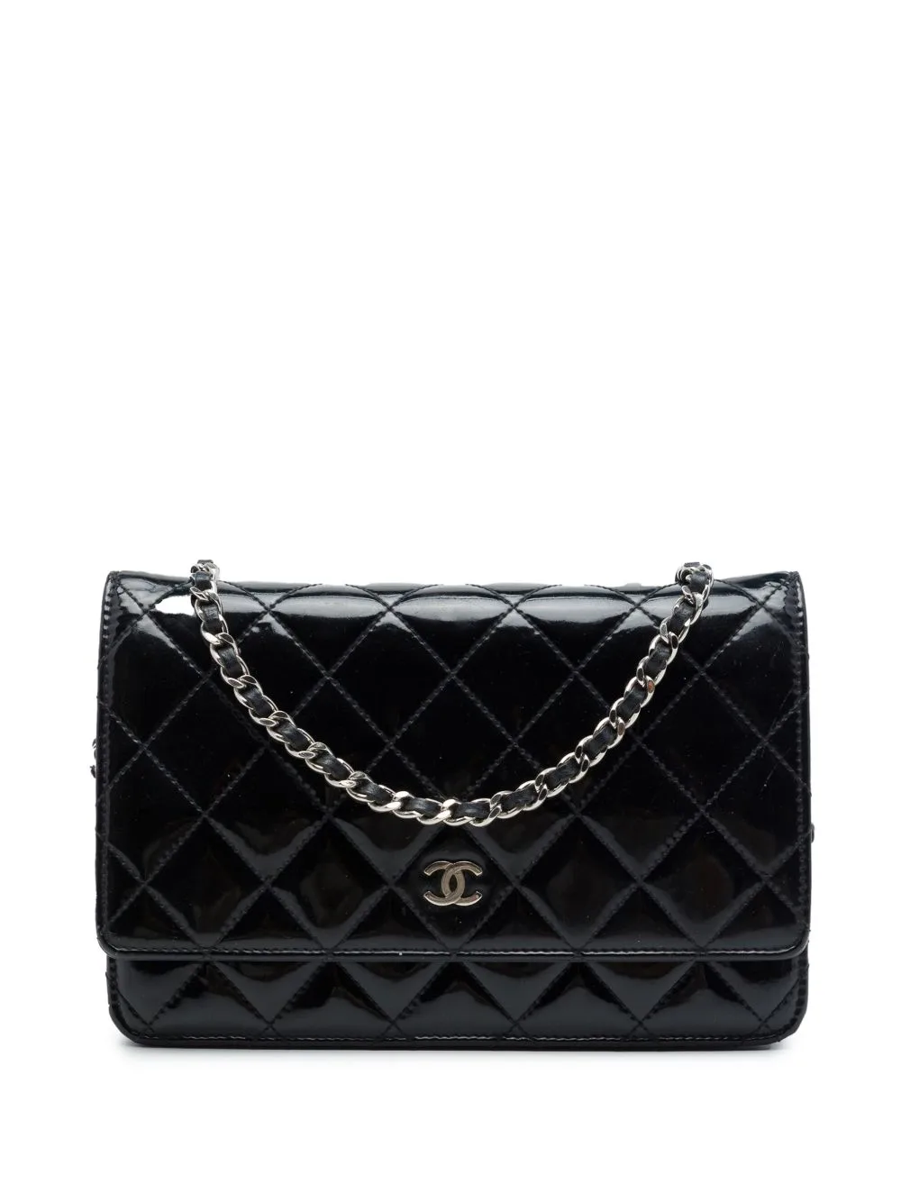 2012-2013 CC Quilted Patent Wallet on Chain Crossbody Bag by CHANEL Pre-Owned