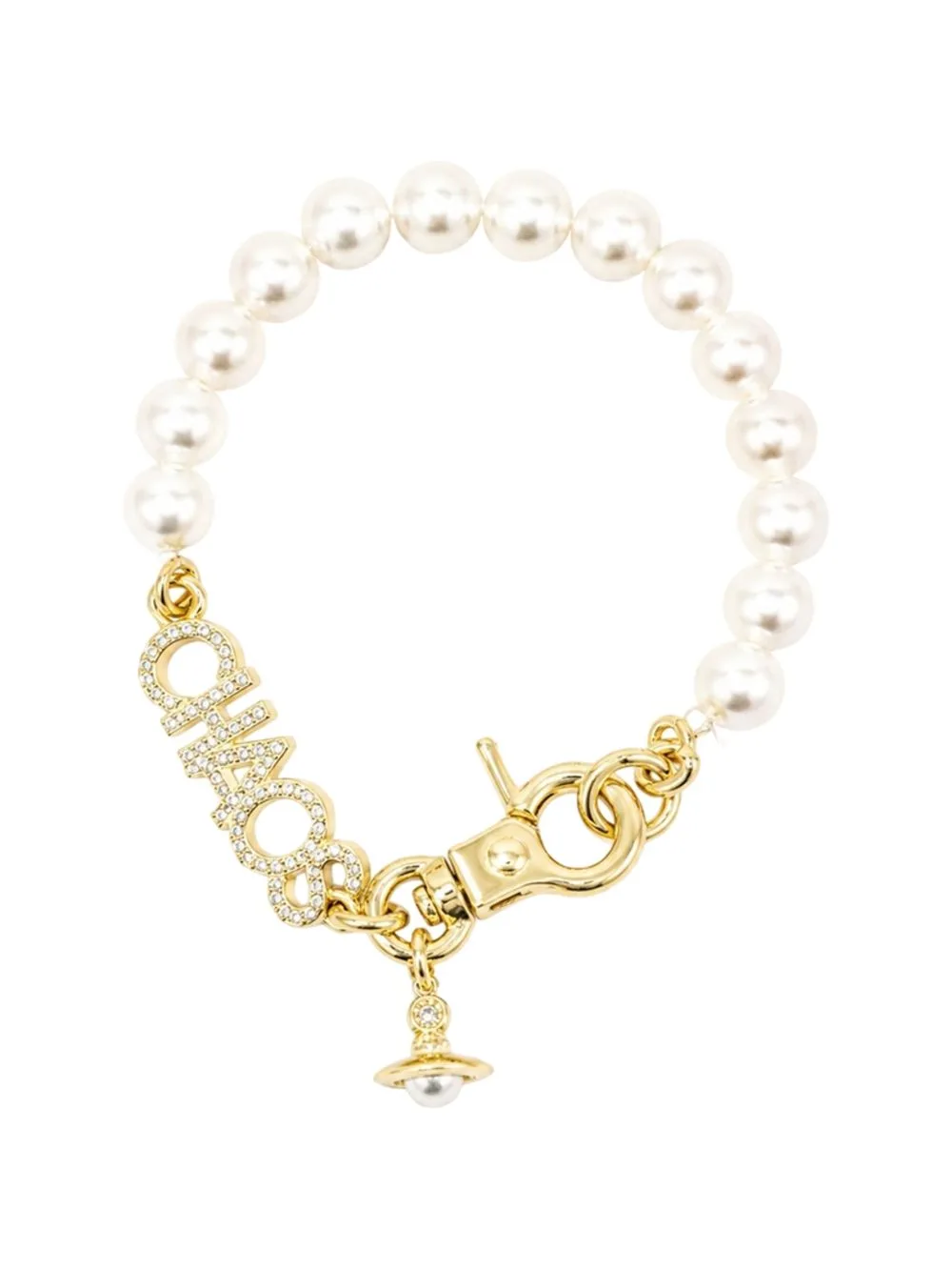 Chaos Crystal-Embellished Pearl Bracelet by Vivienne Westwood