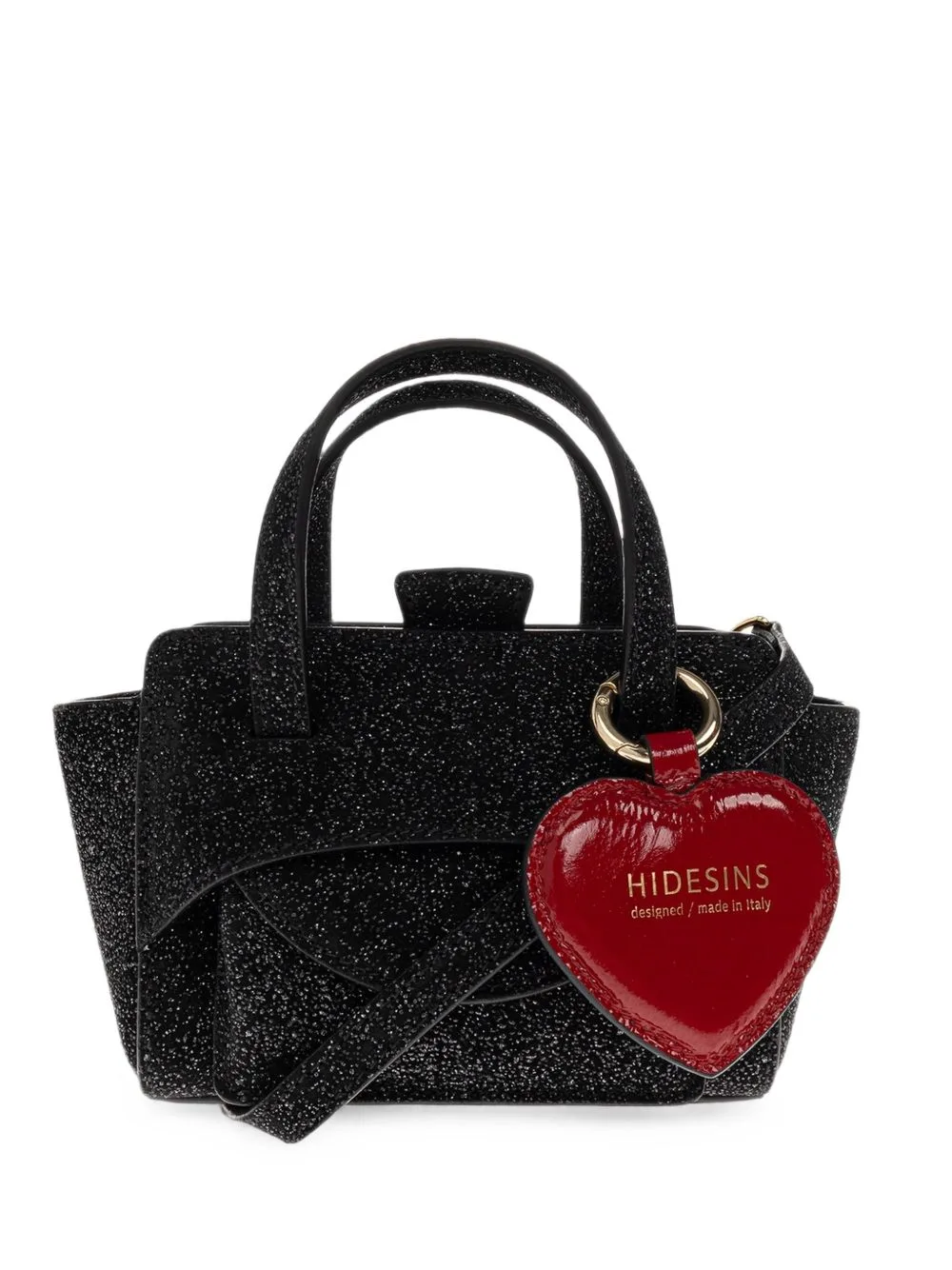 Mini Flap Glittered Leather Shoulder Bag by HIDESINS