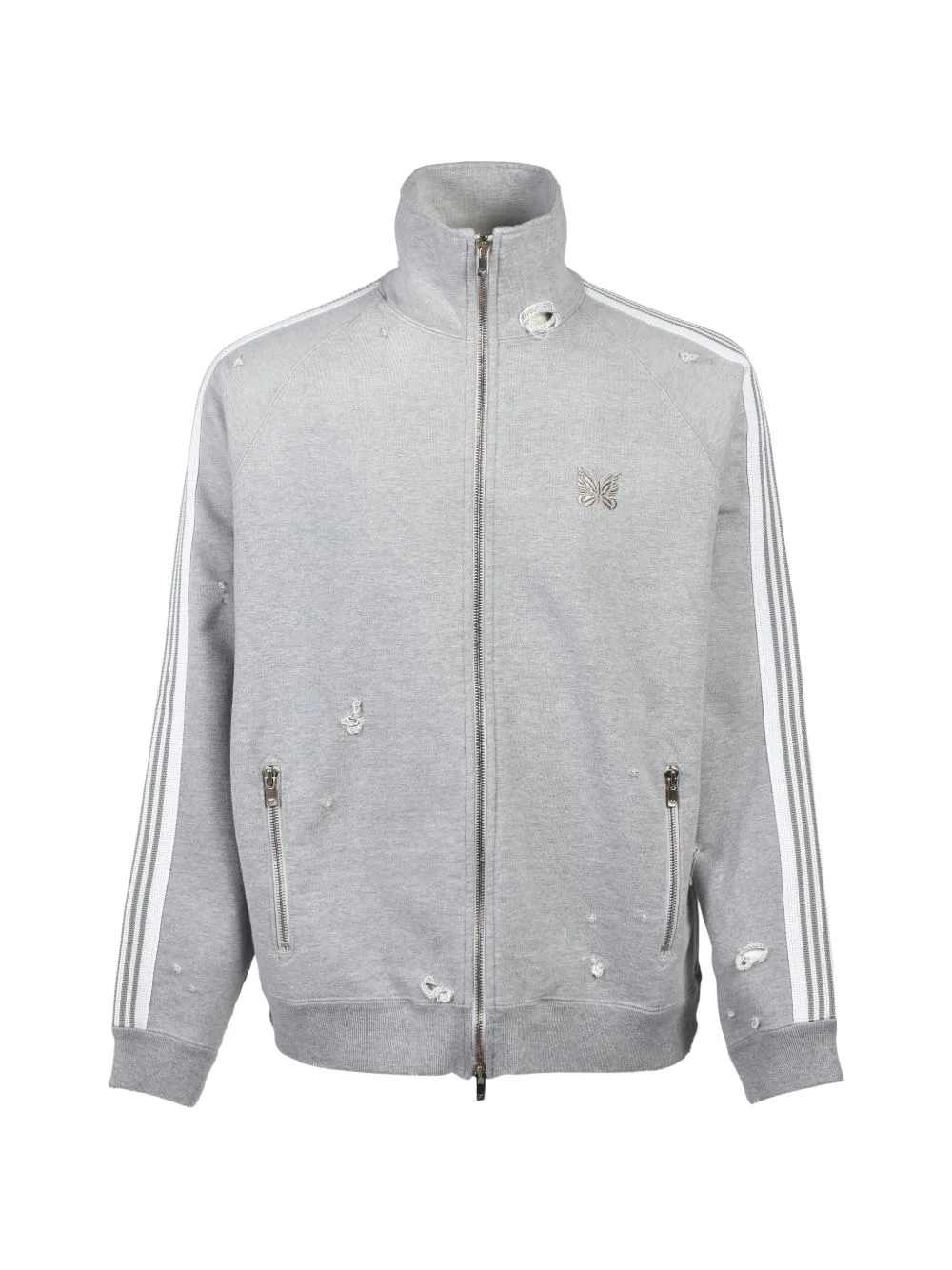 Damaged Cotton-Jersey Track Jacket by Needles