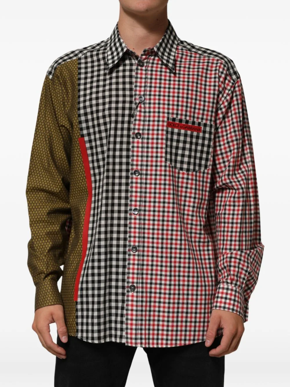 Checkered Patchwork Shirt by Dolce & Gabbana
