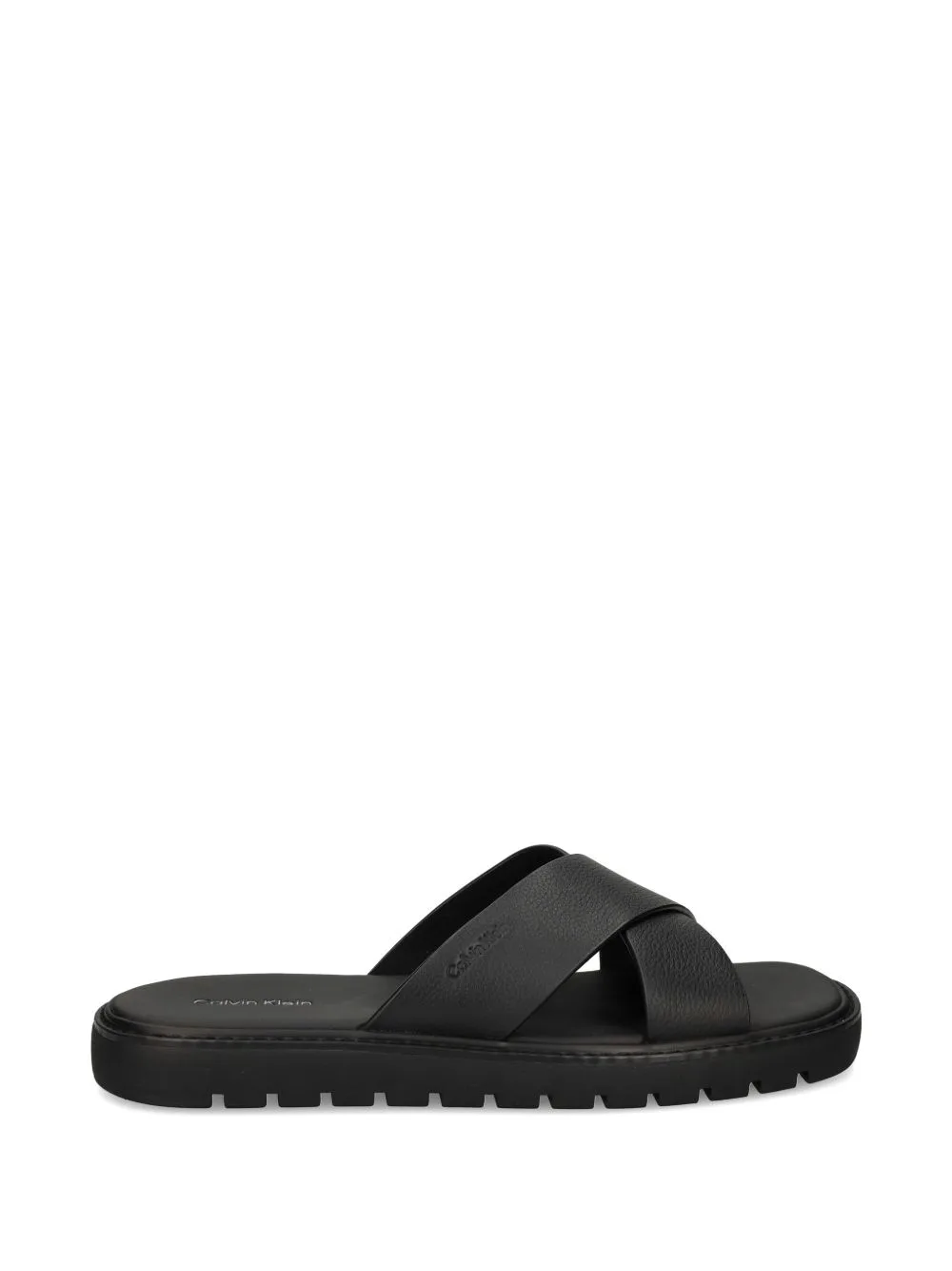 Cross-Strap Leather Sandals by Calvin Klein